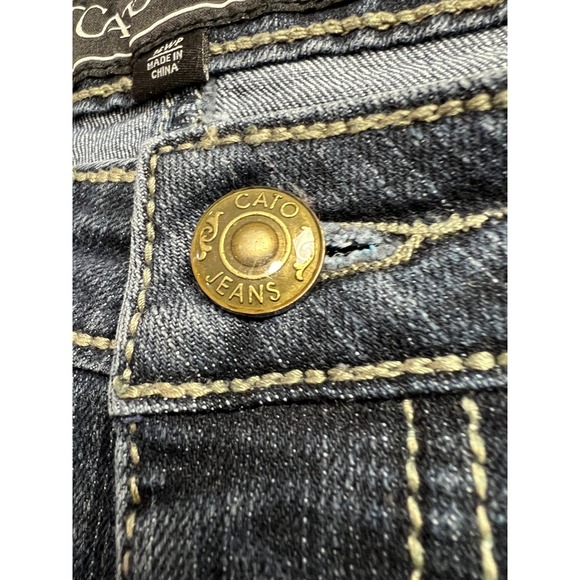 Cato Premium Womens Plus Size 16WP Dark Wash Embroidered Contrast Stitch Jean D4 - Picture 13 of 16